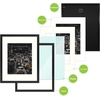 image:imageGolden State Art 12x12 Picture Frame  Ivory Mat for 8x8 Photos  White Wood Grain Style  Wall Display  Great for Weddings Photos Anniversary Photos Memories PaintingBlack