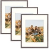 image:imageGolden State Art 12x12 Picture Frame  Ivory Mat for 8x8 Photos  White Wood Grain Style  Wall Display  Great for Weddings Photos Anniversary Photos Memories PaintingGray