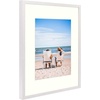 image:imageGolden State Art 12x12 Picture Frame  Ivory Mat for 8x8 Photos  White Wood Grain Style  Wall Display  Great for Weddings Photos Anniversary Photos Memories PaintingWhite