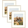image:imageGolden State Art 12x12 Picture Frame  Ivory Mat for 8x8 Photos  White Wood Grain Style  Wall Display  Great for Weddings Photos Anniversary Photos Memories PaintingBeige