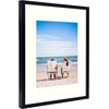 image:imageGolden State Art 12x12 Picture Frame  Ivory Mat for 8x8 Photos  White Wood Grain Style  Wall Display  Great for Weddings Photos Anniversary Photos Memories PaintingBlack