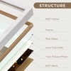 image:imageGolden State Art 12x12 Picture Frame  Ivory Mat for 8x8 Photos  White Wood Grain Style  Wall Display  Great for Weddings Photos Anniversary Photos Memories PaintingWhite