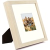 image:imageGolden State Art 12x12 Picture Frame  Ivory Mat for 8x8 Photos  White Wood Grain Style  Wall Display  Great for Weddings Photos Anniversary Photos Memories PaintingBeige