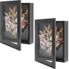 image:imageGolden State Art 8x8 Black Shadow Box Frame 2inch Depth  6 Pins Included Letter Stickers 3D Picture Frame Great for Collages Collections MementosBaby Items WeddingBlack