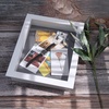 image:imageGolden State Art 8x8 Black Shadow Box Frame 2inch Depth  6 Pins Included Letter Stickers 3D Picture Frame Great for Collages Collections MementosBaby Items WeddingWhite