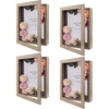 image:imageGolden State Art 8x8 Black Shadow Box Frame 2inch Depth  6 Pins Included Letter Stickers 3D Picture Frame Great for Collages Collections MementosBaby Items WeddingLight Brown