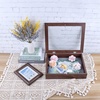 image:imageGolden State Art 8x8 Black Shadow Box Frame 2inch Depth  6 Pins Included Letter Stickers 3D Picture Frame Great for Collages Collections MementosBaby Items WeddingBrown