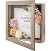 image:imageGolden State Art 8x8 Black Shadow Box Frame 2inch Depth  6 Pins Included Letter Stickers 3D Picture Frame Great for Collages Collections MementosBaby Items WeddingLight Brown