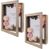 image:imageGolden State Art 8x8 Black Shadow Box Frame 2inch Depth  6 Pins Included Letter Stickers 3D Picture Frame Great for Collages Collections MementosBaby Items WeddingLight Brown