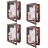 image:imageGolden State Art 8x8 Black Shadow Box Frame 2inch Depth  6 Pins Included Letter Stickers 3D Picture Frame Great for Collages Collections MementosBaby Items WeddingBrown