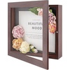 image:imageGolden State Art 8x8 Black Shadow Box Frame 2inch Depth  6 Pins Included Letter Stickers 3D Picture Frame Great for Collages Collections MementosBaby Items WeddingBrown