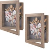 image:imageGolden State Art 8x8 Black Shadow Box Frame 2inch Depth  6 Pins Included Letter Stickers 3D Picture Frame Great for Collages Collections MementosBaby Items WeddingLight Brown