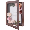 image:imageGolden State Art 8x8 Black Shadow Box Frame 2inch Depth  6 Pins Included Letter Stickers 3D Picture Frame Great for Collages Collections MementosBaby Items WeddingBrown