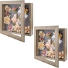 image:imageGolden State Art 8x8 Black Shadow Box Frame 2inch Depth  6 Pins Included Letter Stickers 3D Picture Frame Great for Collages Collections MementosBaby Items WeddingLight Brown