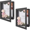 image:imageGolden State Art 8x8 Black Shadow Box Frame 2inch Depth  6 Pins Included Letter Stickers 3D Picture Frame Great for Collages Collections MementosBaby Items WeddingBlack