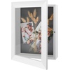 image:imageGolden State Art 8x8 Black Shadow Box Frame 2inch Depth  6 Pins Included Letter Stickers 3D Picture Frame Great for Collages Collections MementosBaby Items WeddingWhite