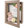 image:imageGolden State Art 8x8 Black Shadow Box Frame 2inch Depth  6 Pins Included Letter Stickers 3D Picture Frame Great for Collages Collections MementosBaby Items WeddingLight Brown