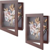 image:imageGolden State Art 8x8 Black Shadow Box Frame 2inch Depth  6 Pins Included Letter Stickers 3D Picture Frame Great for Collages Collections MementosBaby Items WeddingBrown