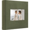 image:imagePhoto Album Hold 200 4x6 Photos with Front Window for DIY Crystal Green  Memo Writing SpaceSuede Faux Leather Picture Albums Picture Book 200 Pockets Fits 4x6 Photo Travel Wedding MemoriesGrass Green