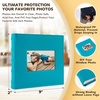 image:imagePhoto Album Hold 200 4x6 Photos with Front Window for DIY Crystal Green  Memo Writing SpaceSuede Faux Leather Picture Albums Picture Book 200 Pockets Fits 4x6 Photo Travel Wedding MemoriesSky Blue