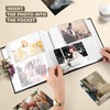 image:imagePhoto Album Hold 200 4x6 Photos with Front Window for DIY Crystal Green  Memo Writing SpaceSuede Faux Leather Picture Albums Picture Book 200 Pockets Fits 4x6 Photo Travel Wedding MemoriesBlack