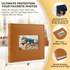 image:imagePhoto Album Hold 200 4x6 Photos with Front Window for DIY Crystal Green  Memo Writing SpaceSuede Faux Leather Picture Albums Picture Book 200 Pockets Fits 4x6 Photo Travel Wedding MemoriesBrown