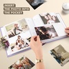 image:imagePhoto Album Hold 200 4x6 Photos with Front Window for DIY Crystal Green  Memo Writing SpaceSuede Faux Leather Picture Albums Picture Book 200 Pockets Fits 4x6 Photo Travel Wedding MemoriesPurple