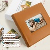 image:imagePhoto Album Hold 200 4x6 Photos with Front Window for DIY Crystal Green  Memo Writing SpaceSuede Faux Leather Picture Albums Picture Book 200 Pockets Fits 4x6 Photo Travel Wedding MemoriesBrown