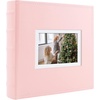 image:imagePhoto Album Hold 200 4x6 Photos with Front Window for DIY Crystal Green  Memo Writing SpaceSuede Faux Leather Picture Albums Picture Book 200 Pockets Fits 4x6 Photo Travel Wedding MemoriesPink