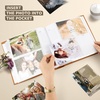 image:imagePhoto Album Hold 200 4x6 Photos with Front Window for DIY Crystal Green  Memo Writing SpaceSuede Faux Leather Picture Albums Picture Book 200 Pockets Fits 4x6 Photo Travel Wedding MemoriesBrown