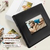 image:imagePhoto Album Hold 200 4x6 Photos with Front Window for DIY Crystal Green  Memo Writing SpaceSuede Faux Leather Picture Albums Picture Book 200 Pockets Fits 4x6 Photo Travel Wedding MemoriesBlack