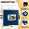image:imagePhoto Album Hold 200 4x6 Photos with Front Window for DIY Crystal Green  Memo Writing SpaceSuede Faux Leather Picture Albums Picture Book 200 Pockets Fits 4x6 Photo Travel Wedding MemoriesDark Blue