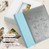 image:imagePhoto Album Hold 200 4x6 Photos with Memo Writing Space BeigeampLight Grey  Faux Leather Picture Book Fits 4x6 Photo 200 Pockets Great for Wedding Family HolidaysGrey  Light Blue