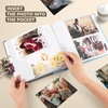 image:imagePhoto Album Hold 200 4x6 Photos with Memo Writing Space BeigeampLight Grey  Faux Leather Picture Book Fits 4x6 Photo 200 Pockets Great for Wedding Family HolidaysGrey  Light Blue