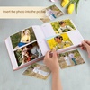 image:imagePhoto Album Hold 200 4x6 Photos with Memo Writing Space BeigeampLight Grey  Faux Leather Picture Book Fits 4x6 Photo 200 Pockets Great for Wedding Family HolidaysPink