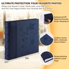 image:imagePhoto Album Hold 200 4x6 Photos with Memo Writing Space BeigeampLight Grey  Faux Leather Picture Book Fits 4x6 Photo 200 Pockets Great for Wedding Family HolidaysDark Blue