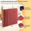 image:imagePhoto Album Hold 200 4x6 Photos with Memo Writing Space BeigeampLight Grey  Faux Leather Picture Book Fits 4x6 Photo 200 Pockets Great for Wedding Family HolidaysRed