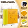 image:imagePhoto Album Hold 200 4x6 Photos with Memo Writing Space BeigeampLight Grey  Faux Leather Picture Book Fits 4x6 Photo 200 Pockets Great for Wedding Family HolidaysOrange  Light Yellow