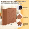 image:imagePhoto Album Hold 200 4x6 Photos with Memo Writing Space BeigeampLight Grey  Faux Leather Picture Book Fits 4x6 Photo 200 Pockets Great for Wedding Family HolidaysBrown