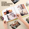 image:imagePhoto Album Hold 200 4x6 Photos with Memo Writing Space BeigeampLight Grey  Faux Leather Picture Book Fits 4x6 Photo 200 Pockets Great for Wedding Family HolidaysOrange  Light Yellow