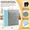 image:imagePhoto Album Hold 200 4x6 Photos with Memo Writing Space BeigeampLight Grey  Faux Leather Picture Book Fits 4x6 Photo 200 Pockets Great for Wedding Family HolidaysGrey  Light Blue