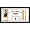 image:image11x22 Black Diploma Tassel Shadow Box Frame for 85x11 Certificate  For 85x11 Diploma Frame 4x6 Photo Double Mat White Over Gold Tassel Holder Real Glass11x22 1 Pack