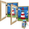 image:image2 Pack 9x12 FrontOpening Kids Artwork Frames Changeable Walnut  Magnetic Door Holds 50 Art Pieces Picture Frame Great for Kids Drawings Children Art Projects Crafts Schoolwork or HomeBrown