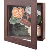 image:imageGolden State Art 8x8 Black Shadow Box Frame 2inch Depth  6 Pins Included Letter Stickers 3D Picture Frame Great for Collages Collections MementosBaby Items WeddingBrown
