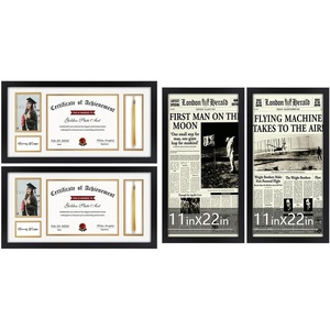 image:image11x22 Black Diploma Tassel Shadow Box Frame for 85x11 Certificate  For 85x11 Diploma Frame 4x6 Photo Double Mat White Over Gold Tassel Holder Real Glass11x22 4 Pack