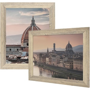 image:image2 Pack 11x14 Picture Frames in Brown Real Glas Wall Mount Display  Wide Molding 11 by 14 Photo Frame with Back Hangers Country Wood Grain Style Great for Photos Gift Pictures WeddingBeige