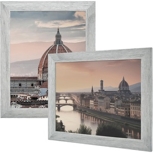 image:image2 Pack 11x14 Picture Frames in Brown Real Glas Wall Mount Display  Wide Molding 11 by 14 Photo Frame with Back Hangers Country Wood Grain Style Great for Photos Gift Pictures WeddingGray