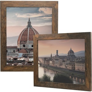image:image2 Pack 11x14 Picture Frames in Brown Real Glas Wall Mount Display  Wide Molding 11 by 14 Photo Frame with Back Hangers Country Wood Grain Style Great for Photos Gift Pictures WeddingBrown