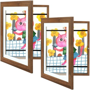 image:image2 Pack 9x12 FrontOpening Kids Artwork Frames Changeable Walnut  Magnetic Door Holds 50 Art Pieces Picture Frame Great for Kids Drawings Children Art Projects Crafts Schoolwork or HomeEcru