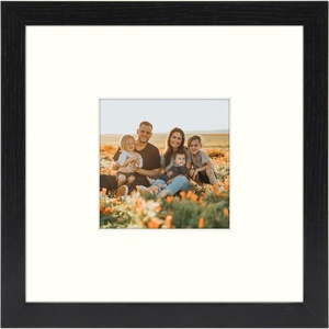 image:imageGolden State Art 12x12 Picture Frame  Ivory Mat for 8x8 Photos  White Wood Grain Style  Wall Display  Great for Weddings Photos Anniversary Photos Memories PaintingBlack